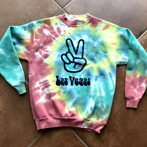Las Vegas Tie Dye Sweatshirt size M VGC - Picture 4 of 4